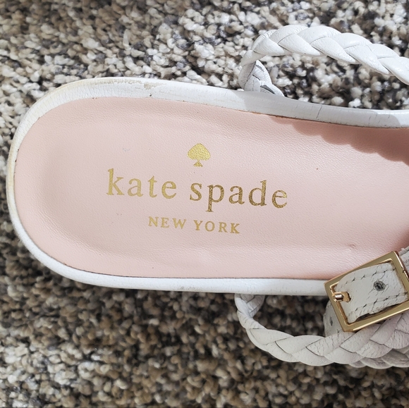 Kate Spade Women's Valencia Braided Strappy Wedge Sandals in White Nappa Size‎ 7 - Picture 5 of 9
